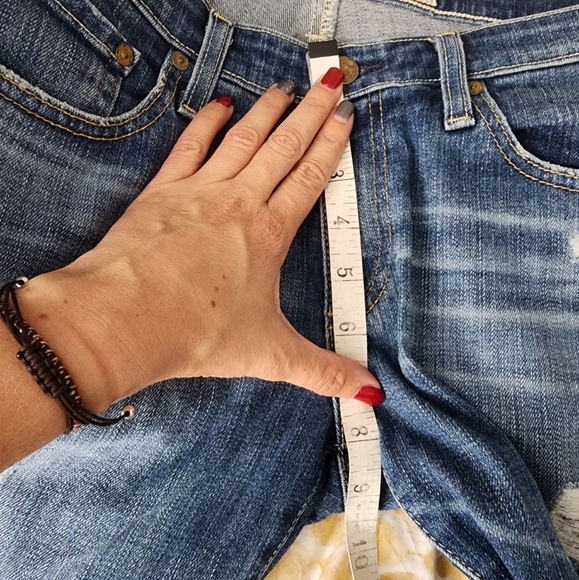 AG Adriano Goldschmied Stevie Ankle Slim Straight Jeans Distressed 29R - Picture 9 of 11